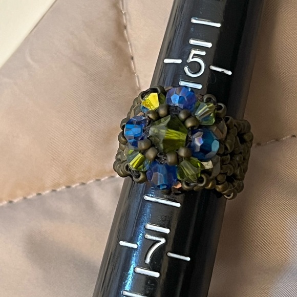 Handmade Swarovski and Czech bead ring - Picture 4 of 4